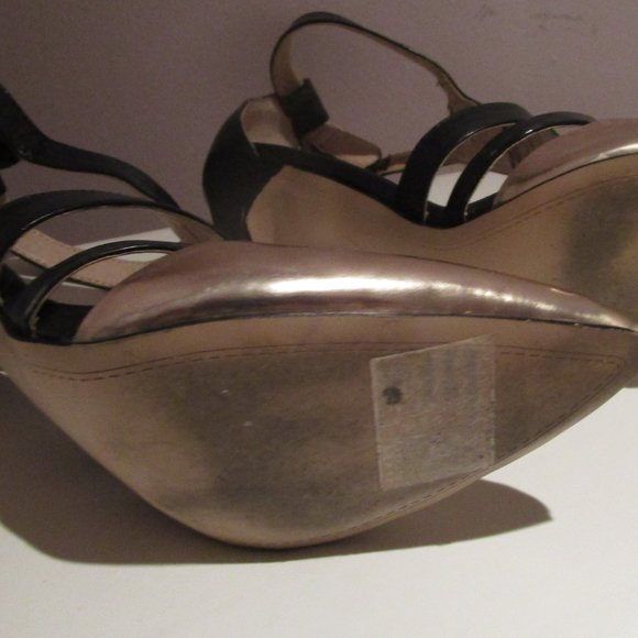 French Connection Black/Gold Strappy Leather shoe - Picture 3 of 3